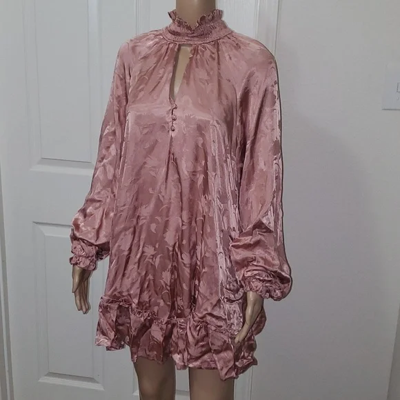 knee length dresses for ladies Silver Stripe Smock Dress S-L main image 1